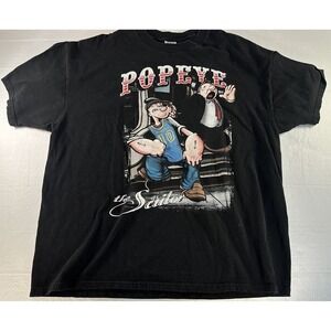 VTG 90's Popeye The Sailor Man And Wimpy Cartoon Shirt Mens 2XL XXL